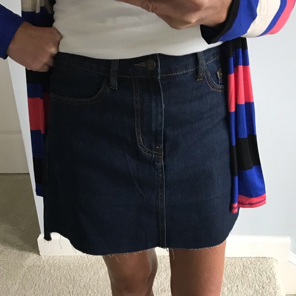 Raw Edge Denim Skirt - Picture 5 of 11